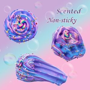 Slime multicolore non collant, super doux, parfumé, jouet sensoriel anti-stress, bricolage pour enfants - Product Image 4