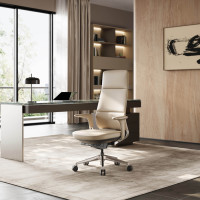 Chaise de bureau design moderne, chaise de direction ergonomique en cuir, chaise de bureau à angle pour usage professionnel