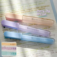 Stylo surligneur à pigment pailleté 3 couleurs Stylo surligneur personnalisé mignon avec forme de glaçure pour les lèvres
