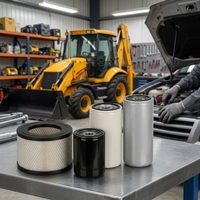 Set Elemen Filter OE untuk JCB 3CX 4CX Backhoe Loader Kit Filter Udara Oli Bahan Bakar Hidrolik