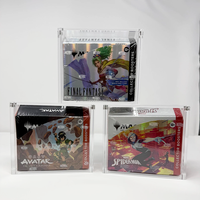 Boîte de présentation en acrylique portable et recyclable personnalisée, boîte de protection pour collectionneur de cartes magiques, boîte de rangement avec couvercle magnétique, cartes de jeu TCG