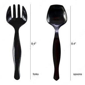 DL575 manico lungo monouso in plastica cucchiaio da portata e forchetta per dolci insalata di Pasta - Product Image 6