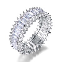 Vente en gros de bagues de luxe en Zircon, bagues de Couple, de fiançailles, de mariage, personnalisées