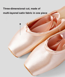 Scarpe da <span class=keywords><strong>punta</strong></span> per balletto in raso per bambini adulti di fabbrica - Product Image 3