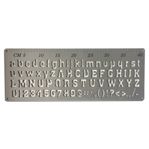 Modèle de Graffiti de dessin Portable en acier inoxydable, pochoirs de règle d'<span class=keywords><strong>alphabet</strong></span> et de chiffres en métal Vintage - Product Image 1