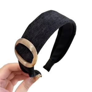 طوق شعر نسائي على الموضة على الطراز الكوري ، حلقة شعر كاجوال ، إكسسوارات شعر بالضغط ، ذكرى سنوية فاخرة خفيفة بحافة واسعة - Product Image 5