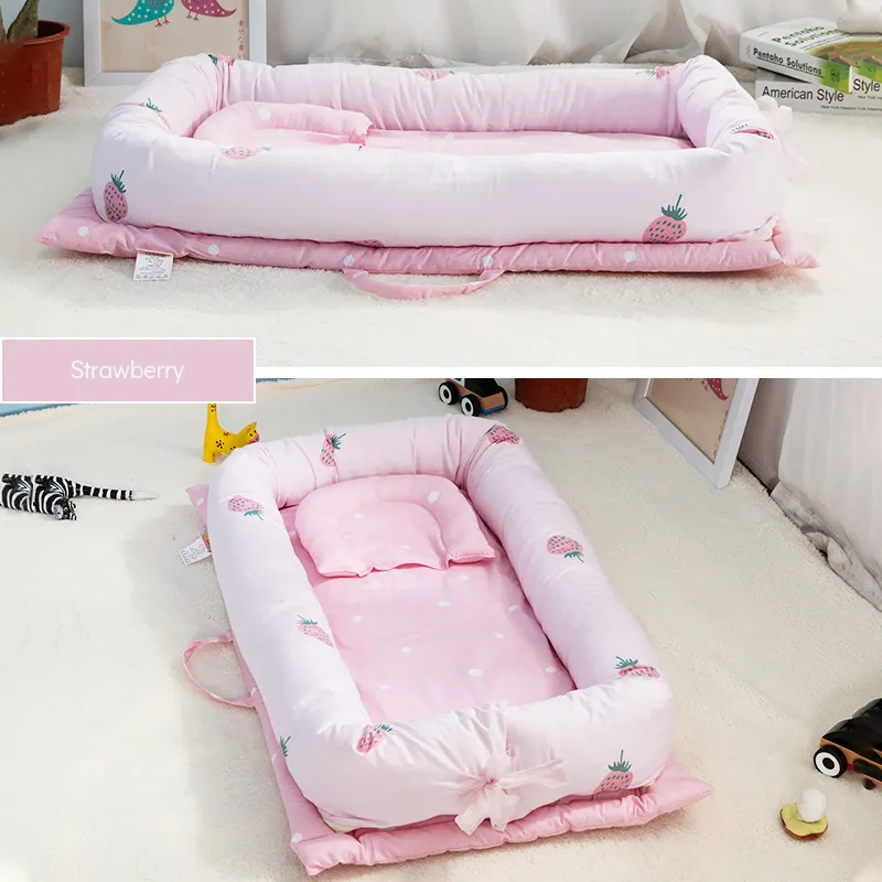 Factory Wholesale Adjustable Newborn Crib Natural Soft Cotton Newborn Baby Nest Bed Baby Longer