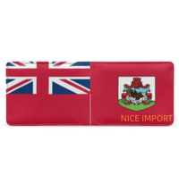Dompet Kulit Bendera Bahamas untuk Pria, Dompet Lipat Dua Kapasitas Ekstra dengan Jendela ID, Dompet Tipis dengan Banyak Slot Kartu