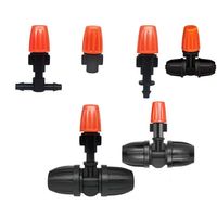 Nosel Semprot Kabut Terintegrasi 8/12mm dengan Pengunci Tee, Dapat Disesuaikan, untuk Irigasi Kebun dan Pertanian, Penyemprot Mikro untuk Penyiraman dan Pendinginan