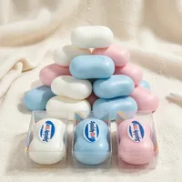 Balle anti-stress souple en TPR à montée lente, effet sonore craquant, couleurs blanc, rose, bleu, pour ASMR, en forme de savon, en stock, best-seller, avec emballage boîte
