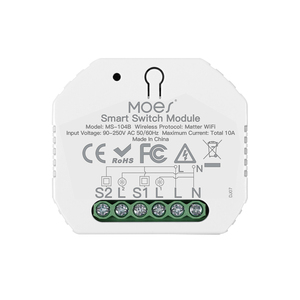 MOES Tuya Matter WiFi Switch Module 2 Gang Automatización inteligente Relé Temporizador Aplicación Control remoto Funciona con <span class=keywords><strong>Alexa</strong></span> Google Home <span class=keywords><strong>Apple</strong></span> - Product Image 1