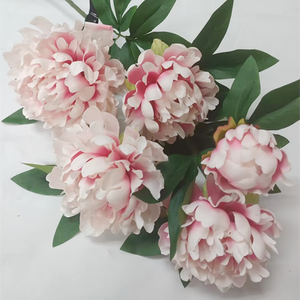 Sortie d'usine, pivoine artificielle de haute qualité, grande, 5 têtes, <span class=keywords><strong>buisson</strong></span> de 35 pouces de hauteur, fleurs de pivoine en soie décoratives à tige unique - Product Image 3