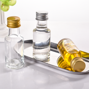 Round <strong>Mini</strong> <strong>Glass</strong> 30ml 1OZ Olive Oil <strong>Bottle</strong> Small Spirit <strong>Bottle</strong> with Screw Metal Lid - Product Image 3