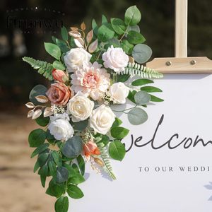 2 Pieces Artificial Flower Decoration Floral Wall Ornament For Wedding Reception Background Home Interior Wall Decor - Product Image 4