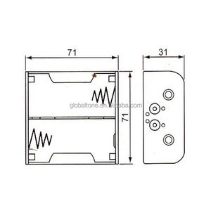 D-formaat <span class=keywords><strong>UM</strong></span>-1x2 plastic batterijhouder met 2x1,5V zwarte & rode kabel voor auto's, boten, speelgoed, huishoudelijke apparaten & elektrisch gereedschap - Product Image 5