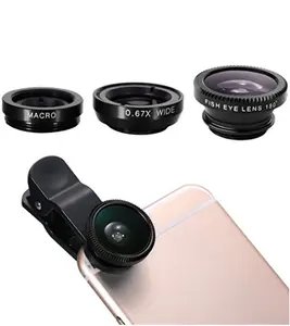 Nuovo Kit fotocamera 3 in 1 Fish Eye + Micro obiettivo grandangolare per telefono cellulare universale