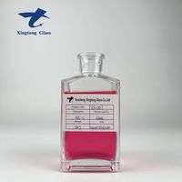 Bouteilles en verre rectangulaires miniatures de 750 ml pour vodka, whisky, tequila, rhum, gin, 500 ml