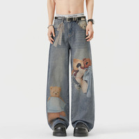 Design de mode original et novateur - Nouveau motif d'ours 3D, marque américaine tendance, jeans de haute qualité pour hommes et femmes