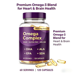 Capsules de complément alimentaire végétalien Omega 3 OEM 960 mg Omega3 avec <span class=keywords><strong>DHA</strong></span> EPA SDA <span class=keywords><strong>ALA</strong></span> 120 capsules liquides - Product Image 4