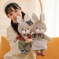 Jouets en peluche lapin mignons pour couple, faits à la main en polyester, peluches réconfortantes avec rembourrage en coton PP, hauteur 31-50 cm, cadeau d'anniversaire parfait pour