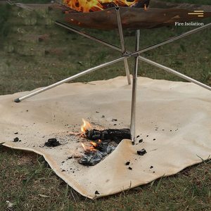 Outdoor Camping Fireproof Fiberglass <strong>Fire</strong> Pit <strong>Mat</strong> Square Silicone Coated Non-Stick Heat Resistant Ember <strong>Mat</strong> for Grass Lawn - Product Image 2