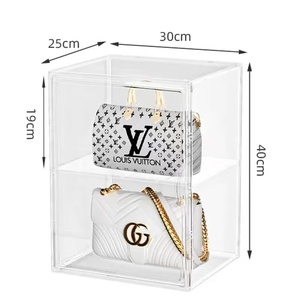 Xách tay Máy tính để bàn Closet Organizer túi trong suốt Quà tặng hộp hiển thị dày nhựa Túi xách hộp lưu trữ & Thùng C888 - Product Image 2