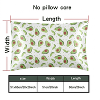 Taie d'oreiller en satin de soie lisse imprimée avocat avec logo personnalisé pour les cheveux et la peau, housse de coussin rafraîchissante en satin