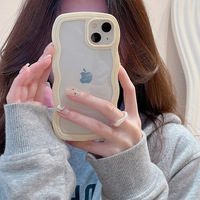 LeYi Candy Transparent Case Curly Wave Hybrid TPU PC Antichoc Bumper Girl Housse de téléphone portable pour iphone 14 13 Pro Max Plus