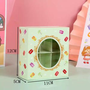 Vente directe d'usine, boîte à macarons en forme de <span class=keywords><strong>livre</strong></span>, 6 compartiments, auto-assemblante, recyclable, papier alimentaire, gaufrage, revêtement UV - Product Image 2