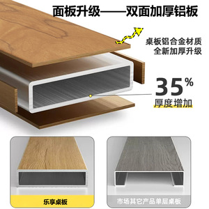 โต๊ะพับกลางแจ้งอลูมิเนียมอัลลอยด์ 120x60x45 ซม. ฐานสี่เหลี่ยมแบบพกพาสำหรับตั้งแคมป์ปิกนิกบาร์บีคิว - Product Image 4