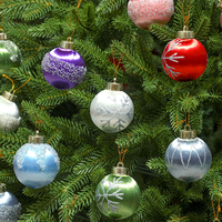 Boule de Noël transparente blanche faite à la main TANGXI de 6 cm, nouvelle boule peinte au fil de soie pour pendentif d'arbre, ornement de Noël