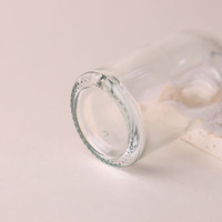 Bouteilles en verre transparentes rondes de 50 ml rechargeables pour vin, boissons, thé au lait, jus, avec bouchons à vis en métal