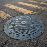 Couvercle de canalisation en fer graphite sphéroïdal à surface texturée, qualité industrielle, pour système de drainage routier urbain