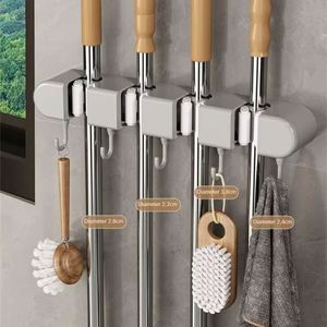 Self-Adhesive Wall Mounted Mop Holder Rack No Drilling Required Storage Shelves for Broom and Mop in Kitchen and Bathroom - Product Image 5