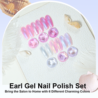 Kit de vernis à ongles en gel pour nail art, 6 couleurs, longue durée, liquide UV, couleur bonbon, bouteille non toxique