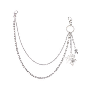 Cadena de cintura metálica con diseño de telaraña, aleación de zinc, doble anillo, accesorio de moda para Halloween, estilo urbano para mujer, cadena corporal estilo hip hop - Product Image 5