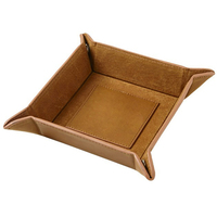 Organisateur de rangement pliable en cuir pour bijoux, cosmétiques, bureau, maison, plateau de rangement portable