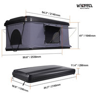 Tente de toit rigide Winfull DH-11 avec échelle télescopique, matelas Oxford double couche, une chambre, quatre saisons, imperméable, installation rapide
