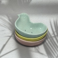 Assiette et bol à collation en céramique colorée en forme de poulet, faits à la main, de haute qualité, décoration cadeau
