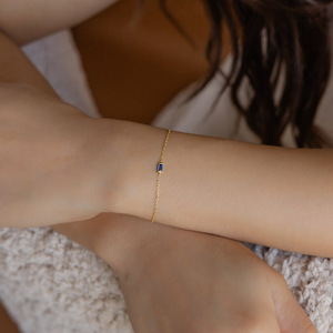 Braccialetto con Pietra Portafortuna Delicato, Bracciali con Zirconi Colorati e Gemme Verdi, Placcato <span class=keywords><strong>Oro</strong></span> 18k, Gioielli in Acciaio Inossidabile, Vendita all'Ingrosso ALN25122417 - Product Image 4