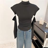 Pure Desire Kleiner Stehkragen Zweiteiliges Set Langarm-Oberteil mit Fingerlöchern Enganliegendes T-Shirt Herbst/Winter Neuer Stil Innen- und Außenseite Oberteil und Unterteil