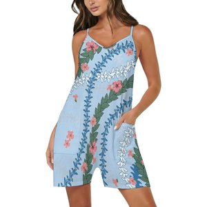 Tuta con Bretelle Personalizzabile Esclusiva, Vestibilità Ampia, con Doppie Tasche, Stampa su Richiesta Puakenikeni Lei, Tuta Intera da <span class=keywords><strong>Donna</strong></span> - Product Image 3