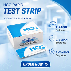 Bandelette de test de grossesse urinaire rapide DEEPBLUE HCG, haute précision, sensibilité 25 mUI/ml, utilisation à domicile, certifiée CE - Product Image 1