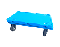 Chariot de transport robuste à 4 roues en plastique pour palettes, chariot de manutention en forme de tortue à plateau plat