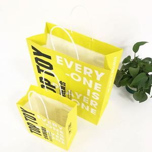 Sacs cadeaux en papier kraft écologiques imprimés avec logo personnalisé, avec poignée, pour l'emballage de jouets et de bougies - Vente en gros - Product Image 3