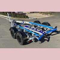 Remorque pour bateau en aluminium de 5,9 m, essieu tandem, plateaux en polyéthylène, frein hydraulique, capacité de charge de 1600 kg, adaptée aux bateaux de 5 m