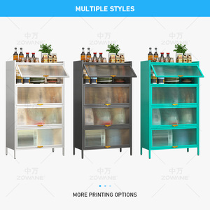 Cuisine domestique en acier <span class=keywords><strong>buffet</strong></span> nordique en fer blanc noir entrée salon buffets en métal buffets - Product Image 3