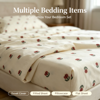 Parure de lit en polyester personnalisable, douce et respirante, avec housse de couette, drap-housse et taies d'oreiller, pour la maison et l'hôtellerie, vente en gros