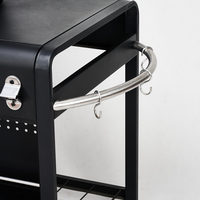 Barbecue au charbon de bois portable, chariot de table extérieur, montage facile, style moderne, acier laminé à froid thermolaqué, réglage automatique