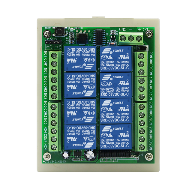 433mhz DC 12V 10A 8 Channel Wireless Remote Control Switch Transmitter and Receiver Universal Motor Light Door Window Control